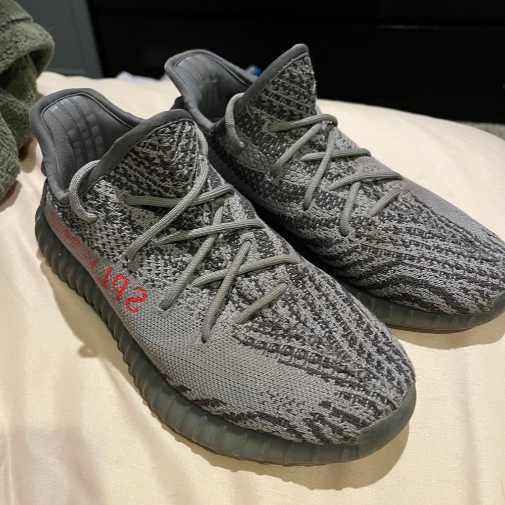 Yeezy Boost 350 V2 Gray with Red Detail